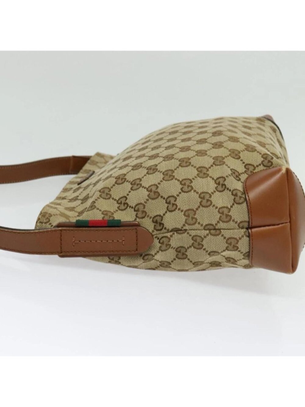 Authentic Gucci GG Supreme Monogram Brown Leather Crossbody/Messenger Bag - Picture 6 of 16